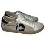 Corina Women’s Size 41 10.5 Taupe White Navy Blue C Distressed Low Top Sneakers Gray Photo 6