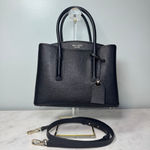 Kate Spade  Black Leather Margaux Satchel Tote with Crossbody Strap Photo 2