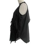 Derek Lam  10 Crosby Size 6  Top Blouse Sleeveless Vest Fringe Black Photo 3