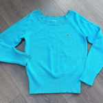 Lacoste  Boat Neck Jumper Teal Blue Size 42 US‎ Small EUC Babydoll Fall Autumn Photo 0