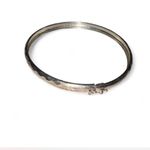 None Authentic Vintage Mexican 925 Sterling Silver Hammered Hinged Bracelet Photo 1