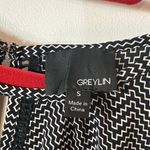 Greylin  Black and White Patterned Sleeveless Blouse Photo 1