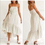 Hello Molly NWT Indikah by Angel Biba tied shoulder tent trapeze striped midi dress Photo 1