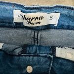 Authurna Denim Blue Pearled Mini Distressed Summer Skirt 5 Photo 8