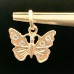 Sterling Silver and Crystal Butterfly Charm Pendant Small for Bracelet/Necklace Photo 1