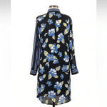 Lands' End Lands’ End Blue Yellow Floral Long Sleeve Button Down Shirt Dress Size 6 Small Photo 1