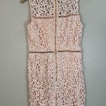 AQUA Peach Blush Pink Floral Lace Cutout Mini Shift Dress size Large Photo 6