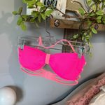 PINK - Victoria's Secret PINK Victoria Secret bikini swimsuit top Womens M Halter Neck Hot Neon Pink Photo 5
