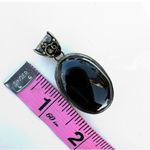 Large Black agate Stone Pendant Photo 2