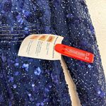 Mac Duggal  Embellished Long Sleeve Evening Gown in Midnight Blue Size US 16 NWT Photo 6