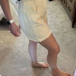 Princess Polly white high waisted denim shorts with the elastic waistband Photo 5