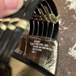 Sofft Shoes Fayann Slide Heel Sandal Black Leather Gold Metallic Cork Heel Size 7 Photo 3