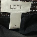 Loft  Factory Tweed Mini Pencil Skirt Black Yellow Lined White Size 4 Photo 2