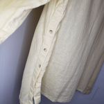 Sundance  Asymmetrical Button Up Wrap Linen Yellow Long Sleeve Shirt Lagenlook L Photo 3