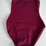 Burgundy woman’s leotard. Built in shelf bra. Size XS Red Photo 3