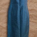 Danny & Nicole Vintage NY Blue Sleeveless V Neck Mini Dress Photo 3