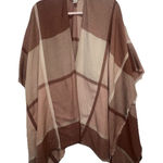 LC Lauren Conrad Shawl Women’s One Size Blush Pink Plaid Warm Cozy Knit Wrap Photo 0