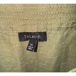 Talbots  Linen Boxy Top Women XL Button Up Tie Front Puff Sleeves Coastal Granola Photo 6
