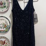 THEIA Sequin Formal Short Bodycon Dress Navy Size 12 Photo 2