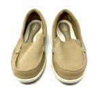 Crocs Size 6 Khaki Canvas Triple Comfort Flat Slip On Walking Workwear Boat Shoe Photo 1