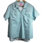 Habit  Womens Check Fishing Top 2XL Turquoise Outdoor Hiking Lightweight ‎ Vented Photo 0