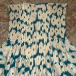 Strapless floral silk dress Blue Photo 1