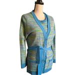 Vintage Puccini 2 piece Belted sweater set. Size 16. Blue Photo 1