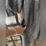 THML tweed mini dress faux leather a-line pockets short puff sleeve office Photo 8