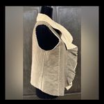 Karen Hart rugged army green faux suede vest with Sherpa Fleece - Size Medium Photo 1