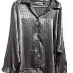 Yves St. Clair Silver 3/4 Sleeve Button Down Shirt Size 20W Photo 0