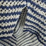 360 Sweater 100% Linen Blue Cream Striped Nautical 3/4 Sleeve Sweater Size S Photo 3