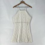Open Edit  White Lace Crochet High‎ Neck Halter A-Line Mini Cocktail Dress Size L Photo 1