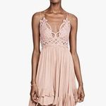 Free People NEW!  Adella Slip Dress ROSE Pink Lace Spaghetti Strap Ruffle SMALL Photo 10