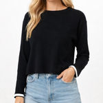 PRETTYGARDEN Women's  Black Long Sleeve Tee with White Cuffs S Photo 0