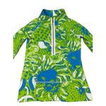 Lilly Pulitzer  Skipper Popover Pullover Green Blue Print Size Small Photo 2