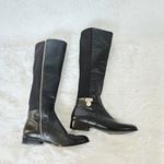Michael Kors Michael Hamilton Stretch Leather Knee High Riding Boots Black Photo 1