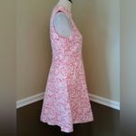 Coral Pink White Brocade Floral Mandarin Collar Fit & Flare Modcloth Dress Yumi Size 10 Photo 2