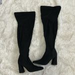 ASOS  Keely Black Faux Suede Block Heel Over The Knee Boots Photo 3