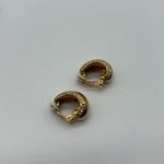 Joan Rivers  Gold Plated Crystal Hoop Clip On Earrings Photo 1