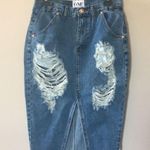 One Teaspoon High Waist Distressed Denim Skirt Photo 1