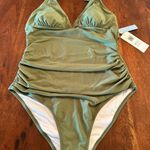 Cupshe Olive Green Halter Top One Piece Photo 2
