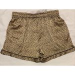 Hello Mello Womens Satin Lounge Pajama Shorts Leopard Animal Print M L Brown Size M Photo 2