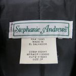 1990s Stephanie Andrews Vintage Black Herringbone Skirt Suit Set Small Formal 2P Size 2 Photo 5