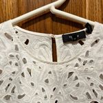 Theory Brizabela White Linen Cotton Blend Eyelet Blouse Top - Size Small Photo 2