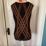 Nic+Zoe  Knit Sweater Top Black Brown Silk Blend Sleeveless Size M Photo 2