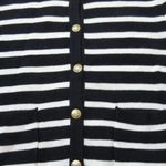 J.Crew NWT Emilie Sweater Lady Jacket in Black Ivory Stripe Knit Cardigan XS Photo 1