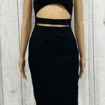 Privy  SMALL Womens Black Keyhole Sleeveless Bodycon Mini Dress Photo 0