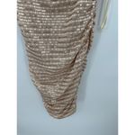 Angel Biba Womens Bodycon Mini Dress Size L Champagne Sequin Cocktail Gala Party Photo 2