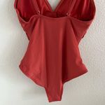 Cupshe NWT Rusty Orange Red One Piece Ruched Modest Small Photo 4