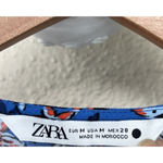 ZARA  Blue Floral Wrap Midi Dress Women’s Medium Bold Boho Resort Vacation Party Photo 12